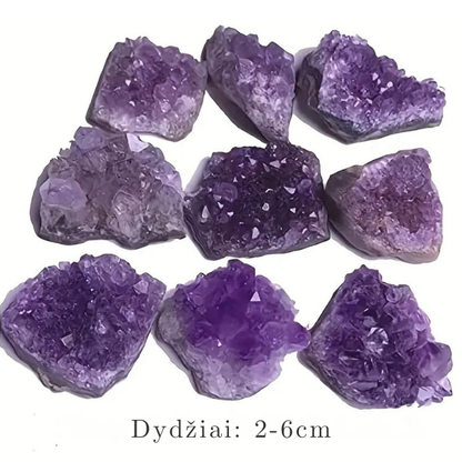 Natūralus ametisto kristalas - ramybės ir vidinės tylos šaltinis